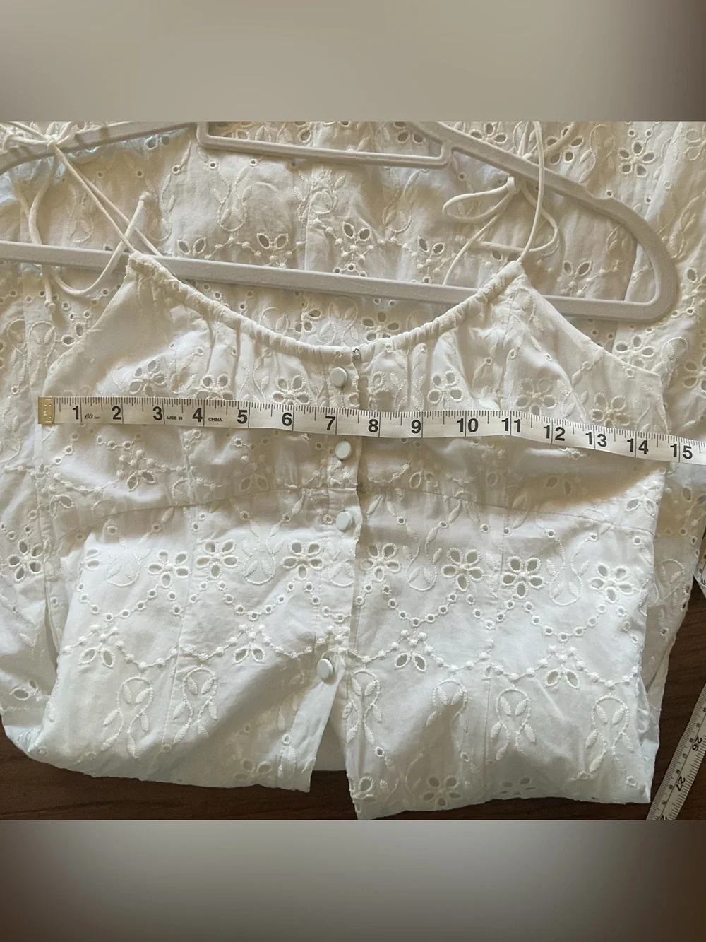LA LIGNE Eyelet Broderie Midi Dress | White | S